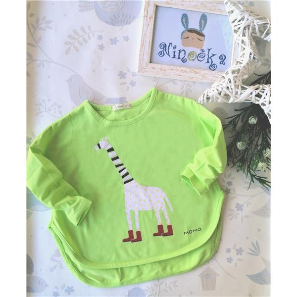 Otroška majica Žirafa zelena